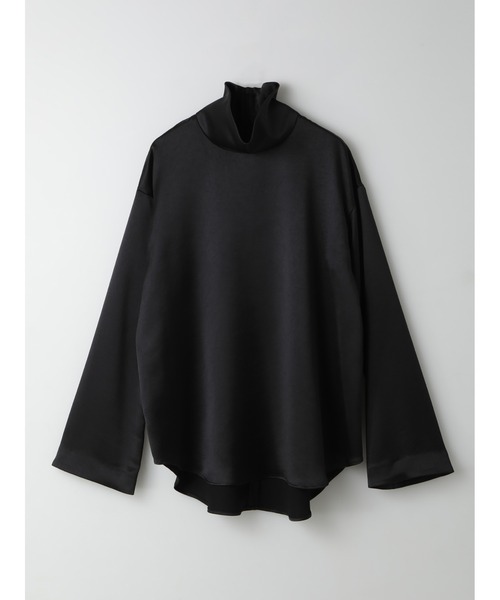enchainement（アンシェヌマン）の「Satin High Neck Top（シャツ/ブラウス・レディース・ベージュ/ブラック・フリー）」の2枚目の写真