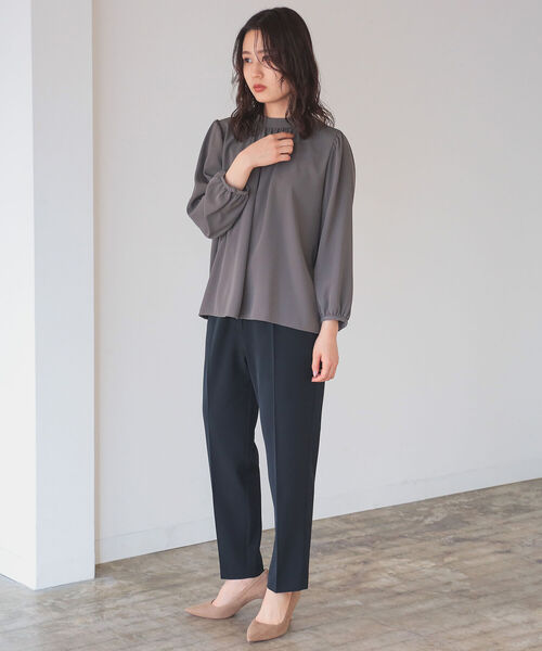 B:MING by BEAMS（ビーミングバイビームス）の「B:MING by BEAMS / ストレッチ テーパード パンツ 22SS-P（スラックス・レディース・ライトベージュ/ライトブラウン/ネイビー・LARGE/MEDIUM/SMALL/X-SMALL）」の9枚目の写真