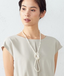 パール×メタル ロングネックレス