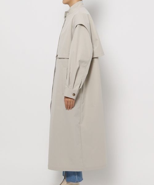 LOWRYS FARM（ローリーズファーム）の「レイヤードフウスタンドコート　261423（ステンカラーコート・レディース・チャコールグレー/グリーン/アイボリー・FREE）」の11枚目の写真