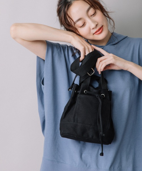 Munich(ミューニック)の「WEB限定 コットンキャンバス 2wayミニバッグ(ショルダーバッグ・レディース・アイボリー/ブラック/ベージュ・FREE)」の15枚目の写真