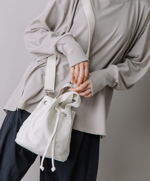 Munich(ミューニック)の「WEB限定 コットンキャンバス 2wayミニバッグ(ショルダーバッグ・レディース・アイボリー/ブラック/ベージュ・FREE)」の21枚目の写真