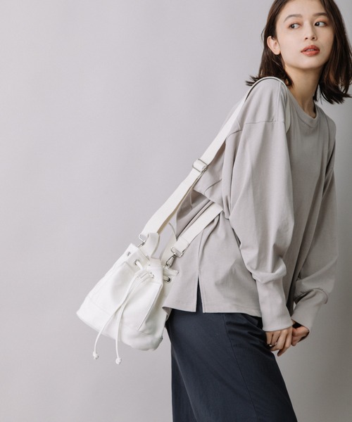 Munich(ミューニック)の「WEB限定 コットンキャンバス 2wayミニバッグ(ショルダーバッグ・レディース・アイボリー/ブラック/ベージュ・FREE)」の13枚目の写真