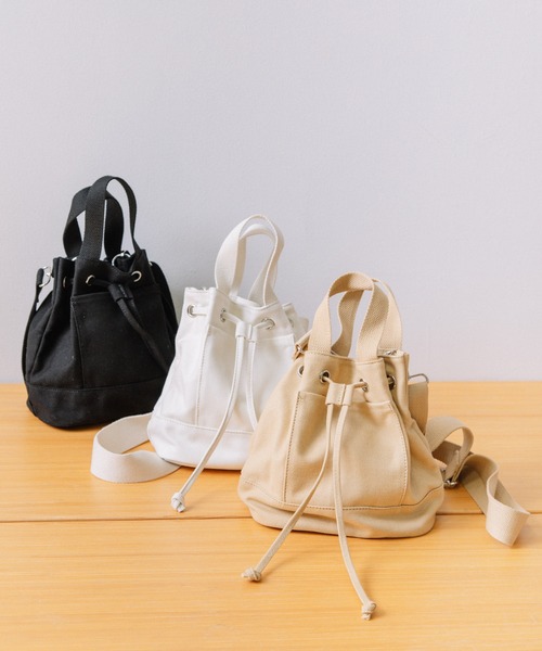 Munich(ミューニック)の「WEB限定 コットンキャンバス 2wayミニバッグ(ショルダーバッグ・レディース・アイボリー/ブラック/ベージュ・FREE)」の18枚目の写真