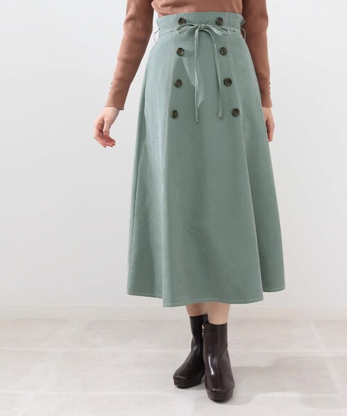 DRESKIP(ドレスキップ)の「◆ハイウエストなフレアスカート(スカート・レディース・ライトグレー/ブラック/グリーン・02/03/04)」の10枚目の写真