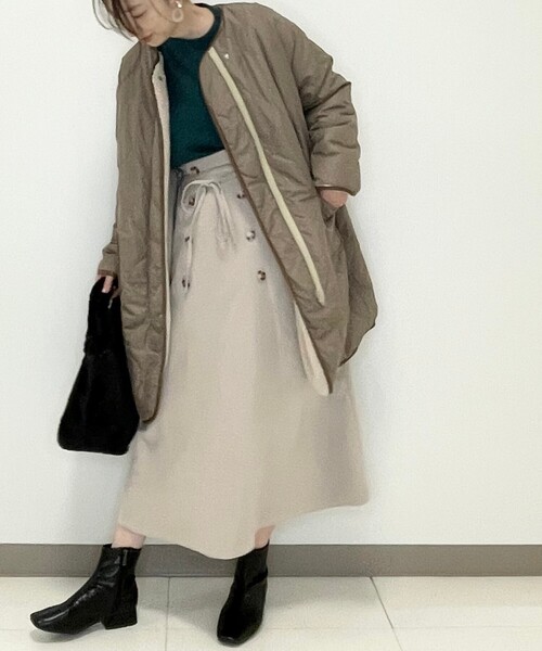 DRESKIP(ドレスキップ)の「◆ハイウエストなフレアスカート(スカート・レディース・ライトグレー/ブラック/グリーン・02/03/04)」の4枚目の写真