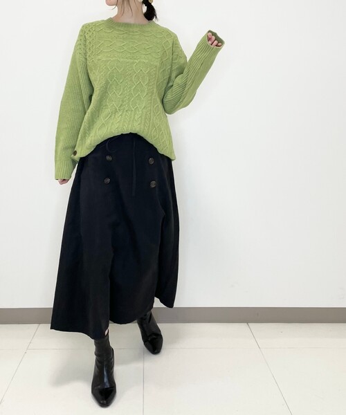 DRESKIP(ドレスキップ)の「◆ハイウエストなフレアスカート(スカート・レディース・ライトグレー/ブラック/グリーン・02/03/04)」の19枚目の写真