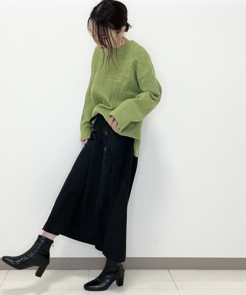 DRESKIP(ドレスキップ)の「◆ハイウエストなフレアスカート(スカート・レディース・ライトグレー/ブラック/グリーン・02/03/04)」の9枚目の写真