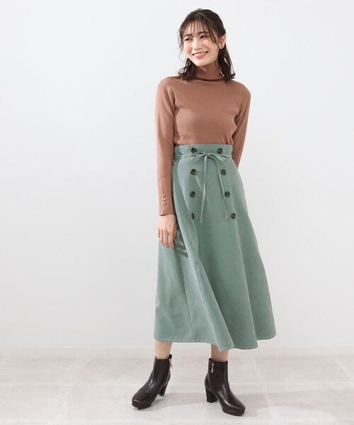 DRESKIP(ドレスキップ)の「◆ハイウエストなフレアスカート(スカート・レディース・ライトグレー/ブラック/グリーン・02/03/04)」の17枚目の写真