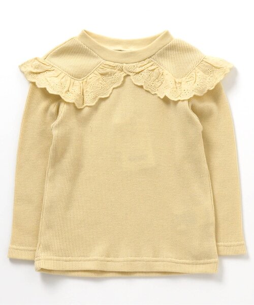 apres les cours(アプレレクール)の「/ビッグカラーTシャツ(Tシャツ/カットソー・キッズ・イエロー/サーモンピンク/その他2/アイボリー/サックスブルー・80/100/140/120/130/110/90)」の3枚目の写真