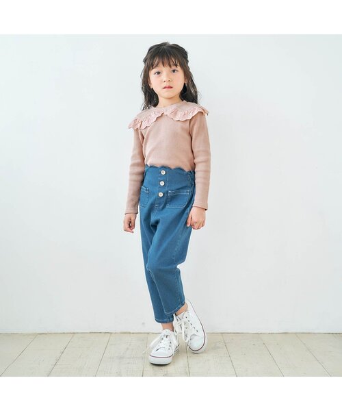 apres les cours(アプレレクール)の「/ビッグカラーTシャツ(Tシャツ/カットソー・キッズ・イエロー/サーモンピンク/その他2/アイボリー/サックスブルー・80/100/140/120/130/110/90)」の10枚目の写真