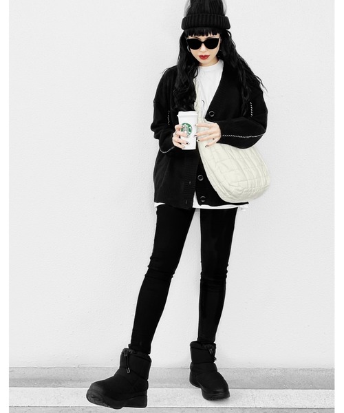 LVEU.(ラブユ.)の「Quilted shoulder bag / キルティングショルダーバッグ(Ai select)(ショルダーバッグ・レディース・ブラック/アイボリー・FREE)」の9枚目の写真
