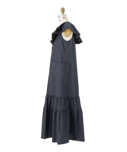 Drawer(ドゥロワー)の「<T-mat Masaki-Paris(ティーマット マサキパリ)> FRILL VN LONG DRESS(ワンピース・レディース・ネイビー・1)」の2枚目の写真