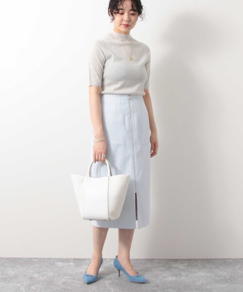 【新品 タグ付き】NOLLEY'S  ノーリーズ⭐︎ベージュ スカート 日本製 ノーリーズ NOLLEY'S 撥水ストレッチギャザースカート （オフ