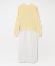 【ドラマ着用商品】シャツコンビニットドレス