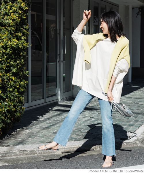 coca（coca）（コカ）の「ドルマンスリーブカットソートップス（Tシャツ/カットソー・レディース・ホワイト/チャコールグレー・ONE SIZE）」の10枚目の写真