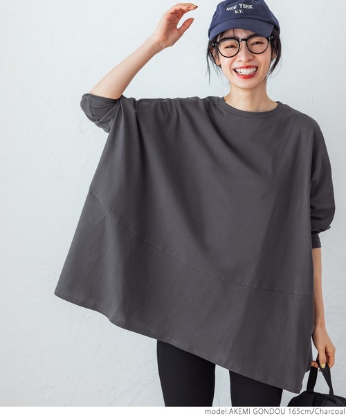 coca（coca）（コカ）の「ドルマンスリーブカットソートップス（Tシャツ/カットソー・レディース・ホワイト/チャコールグレー・ONE SIZE）」の16枚目の写真