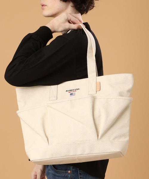 AVIREX（アヴィレックス）の「BERSA Ⅲ/ バーサ3/ トートバッグ / アヴィレックス / AVIREX（トートバッグ・メンズ・オフホワイト/ブラック/ネイビー・FREE）」の16枚目の写真