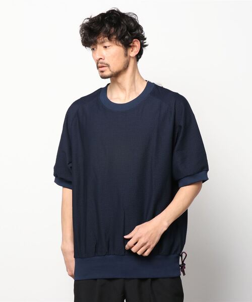 ROBES&CONFECTIONS（ローブスコンフェクションズ）の「Robes & Confections/ローブス&コンフェクションズ/シアサッカーショートスリーブ（Tシャツ/カットソー・メンズ・オフホワイト/グリーン/ネイビー・3/1）」の3枚目の写真