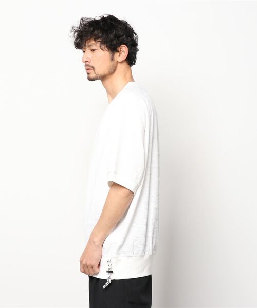 ROBES&CONFECTIONS（ローブスコンフェクションズ）の「Robes & Confections/ローブス&コンフェクションズ/シアサッカーショートスリーブ（Tシャツ/カットソー・メンズ・オフホワイト/グリーン/ネイビー・3/1）」の4枚目の写真