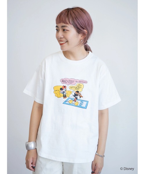 Disney（ディズニー）の「コミックプリント半袖カットプルオーバー/Disney（Tシャツ/カットソー・レディース・オフホワイト/チャコールグレー・FREE）」の8枚目の写真
