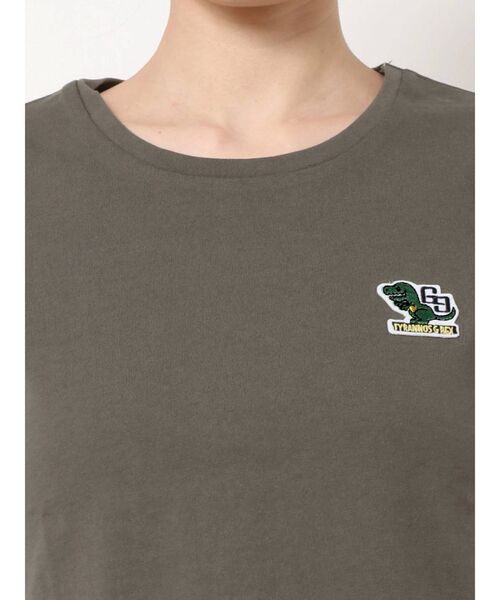 GYDA（ジェイダ）の「TYRANNOS G REX ワッペンショートTシャツ（Tシャツ/カットソー・レディース・チャコールグレー/ライトグレー/パープル/オフホワイト・FREE）」の12枚目の写真