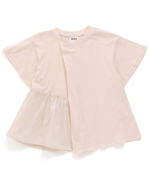 BREEZE（ブリーズ）の「アシンメトリー裾フリルTシャツ（Tシャツ/カットソー・キッズ・イエロー/オフホワイト/サックスブルー・100/120/130/90/140/110/80）」の2枚目の写真