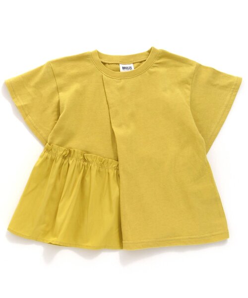 BREEZE（ブリーズ）の「アシンメトリー裾フリルTシャツ（Tシャツ/カットソー・キッズ・イエロー/オフホワイト/サックスブルー・100/120/130/90/140/110/80）」の3枚目の写真