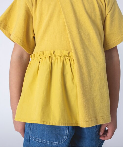 BREEZE（ブリーズ）の「アシンメトリー裾フリルTシャツ（Tシャツ/カットソー・キッズ・イエロー/オフホワイト/サックスブルー・100/120/130/90/140/110/80）」の5枚目の写真