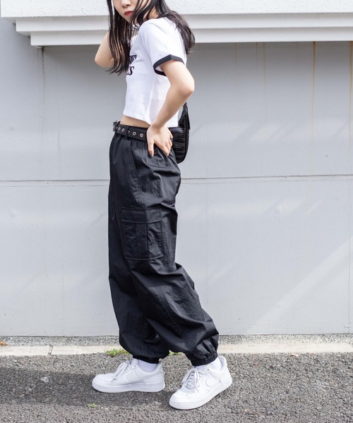 WEGO(ウィゴー)の「WEGO/リンガーチビT(Tシャツ/カットソー・レディース・ブラック/レッド/グリーン・FREE)」の5枚目の写真