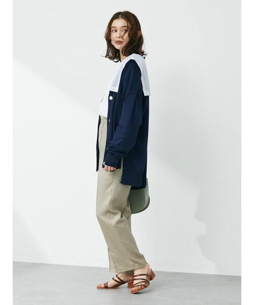 Green　Parks（グリーンパークス）の「セーラーカラードッキングプルオーバー（Tシャツ/カットソー・レディース・ブラック/オフホワイト・FREE）」の21枚目の写真