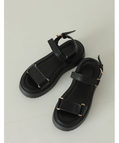 Re:EDIT（リエディ）の「ワイドストラップ厚底スポーツサンダル（サンダル・レディース・ホワイト/ブラック・XX-LARGE/MEDIUM/SMALL/LARGE/X-LARGE）」の3枚目の写真