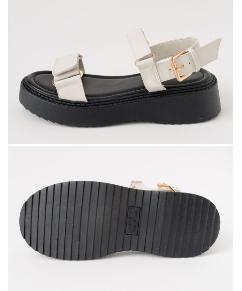 Re:EDIT（リエディ）の「ワイドストラップ厚底スポーツサンダル（サンダル・レディース・ホワイト/ブラック・XX-LARGE/MEDIUM/SMALL/LARGE/X-LARGE）」の12枚目の写真