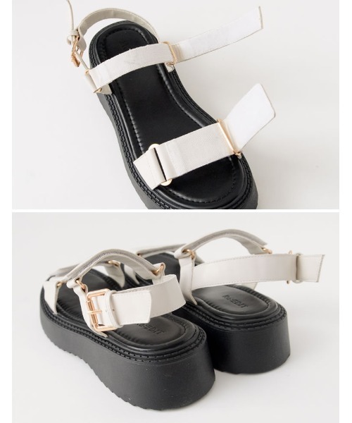 Re:EDIT（リエディ）の「ワイドストラップ厚底スポーツサンダル（サンダル・レディース・ホワイト/ブラック・XX-LARGE/MEDIUM/SMALL/LARGE/X-LARGE）」の13枚目の写真