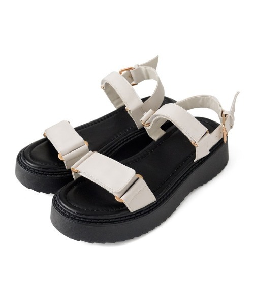 Re:EDIT（リエディ）の「ワイドストラップ厚底スポーツサンダル（サンダル・レディース・ホワイト/ブラック・XX-LARGE/MEDIUM/SMALL/LARGE/X-LARGE）」の16枚目の写真