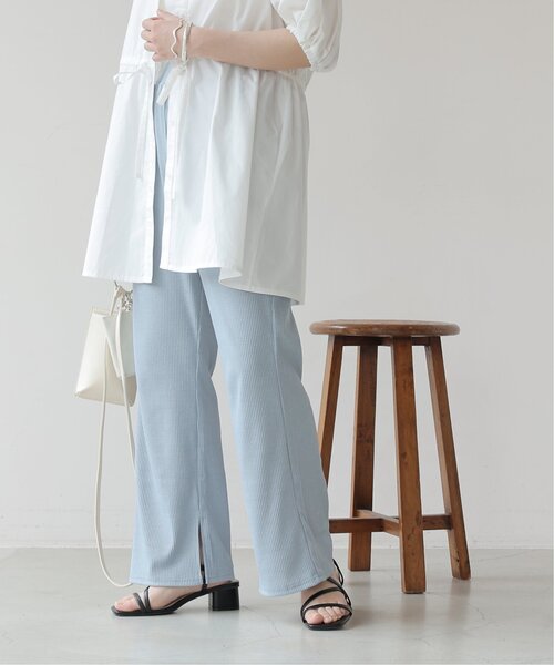 frames RAY CASSIN（フレームスレイカズン）の「スリット入り太リブパンツ（その他パンツ・レディース・サックスブルー/イエロー/キナリ・FREE）」の3枚目の写真