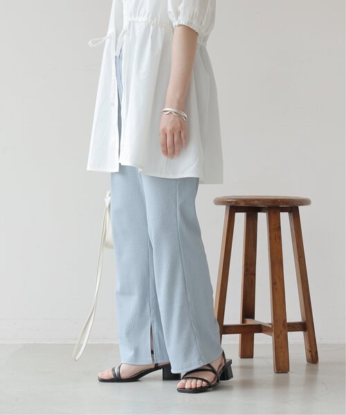 frames RAY CASSIN（フレームスレイカズン）の「スリット入り太リブパンツ（その他パンツ・レディース・サックスブルー/イエロー/キナリ・FREE）」の4枚目の写真