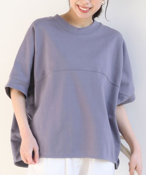 rps(アールピーエス)の「ミニ裏毛ドルマンプルオーバー(Tシャツ/カットソー・レディース・チャコールグレー/サックスブルー/オートミール/ラベンダー/グリーン/オフホワイト/杢グレー/マスタード/ミント・M/フリー)」の8枚目の写真