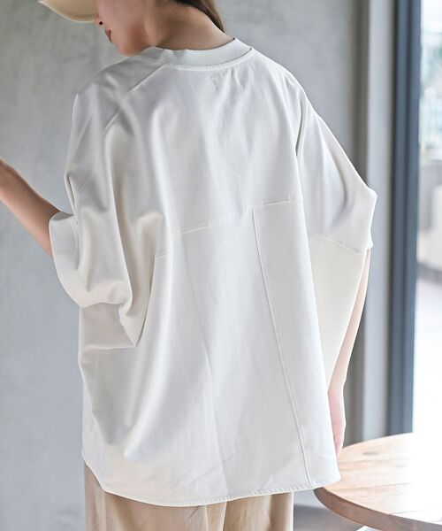 rps(アールピーエス)の「ミニ裏毛ドルマンプルオーバー(Tシャツ/カットソー・レディース・チャコールグレー/サックスブルー/オートミール/ラベンダー/グリーン/オフホワイト/杢グレー/マスタード/ミント・M/フリー)」の15枚目の写真
