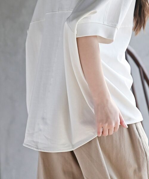 rps(アールピーエス)の「ミニ裏毛ドルマンプルオーバー(Tシャツ/カットソー・レディース・チャコールグレー/サックスブルー/オートミール/ラベンダー/グリーン/オフホワイト/杢グレー/マスタード/ミント・M/フリー)」の16枚目の写真