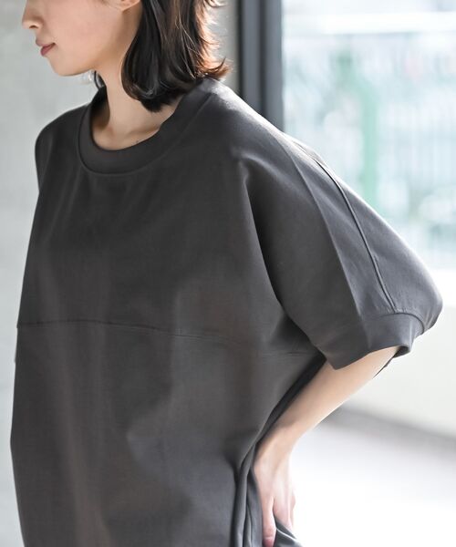 rps(アールピーエス)の「ミニ裏毛ドルマンプルオーバー(Tシャツ/カットソー・レディース・チャコールグレー/サックスブルー/オートミール/ラベンダー/グリーン/オフホワイト/杢グレー/マスタード/ミント・M/フリー)」の22枚目の写真