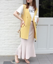 MLI'A | リネンライクノーカラー／ジレ(テーラードジャケット)