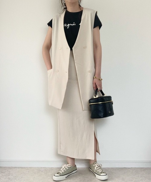 MLI'A（エムリア）の「リネンライクノーカラー／ジレ（テーラードジャケット・レディース・ブラウン/アイボリー/ブラック/イエロー・M）」の21枚目の写真