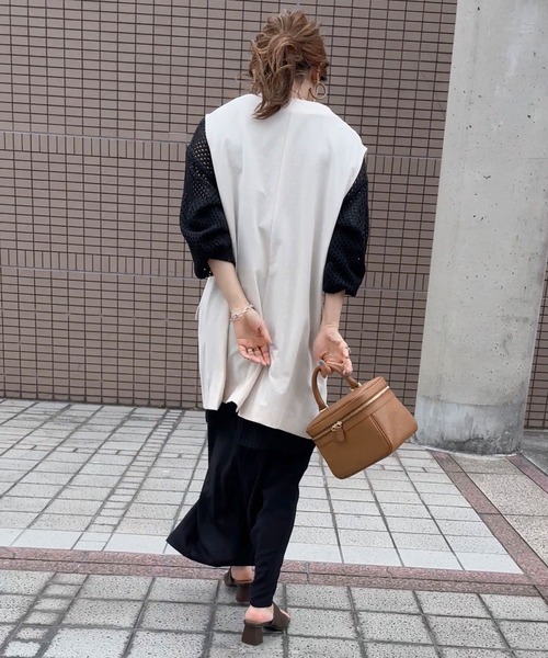 MLI'A（エムリア）の「リネンライクノーカラー／ジレ（テーラードジャケット・レディース・ブラウン/アイボリー/ブラック/イエロー・M）」の13枚目の写真