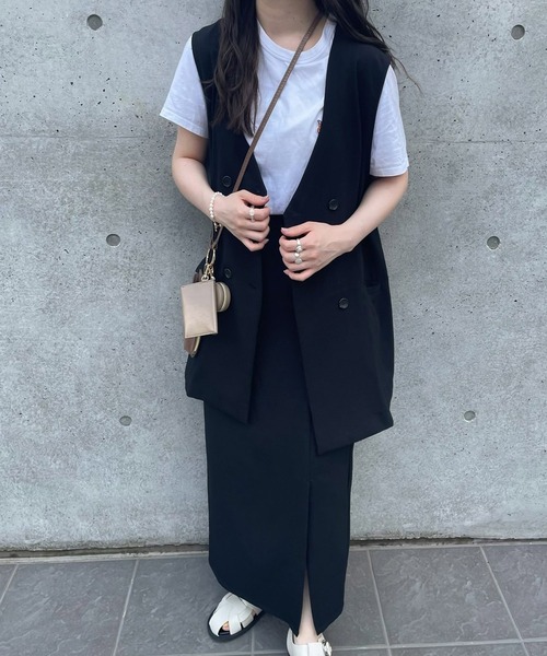 MLI'A（エムリア）の「リネンライクノーカラー／ジレ（テーラードジャケット・レディース・ブラウン/アイボリー/ブラック/イエロー・M）」の12枚目の写真