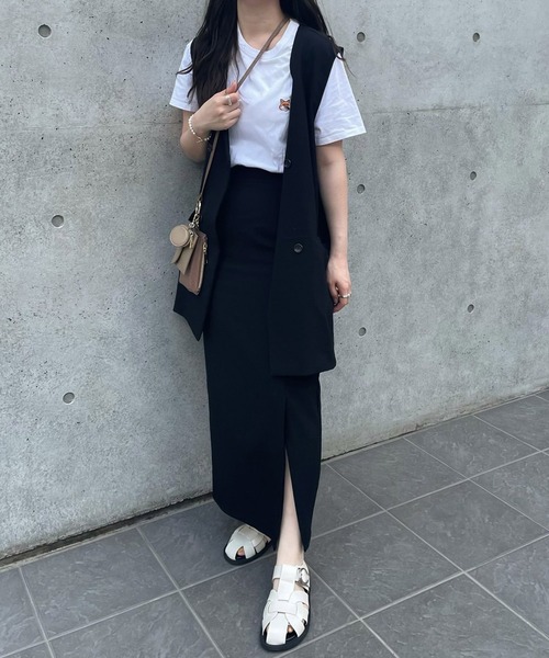 MLI'A（エムリア）の「リネンライクノーカラー／ジレ（テーラードジャケット・レディース・ブラウン/アイボリー/ブラック/イエロー・M）」の11枚目の写真