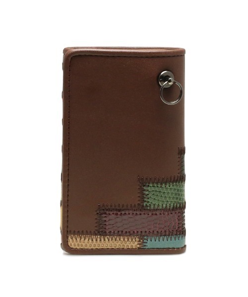 glamb/グラム GAUDY 牛革 レザー キーケース ブラウン＆マルチ JAM HOME MADE × glamb ジャムホームメイド グラム コラボ GAUDYマルチ