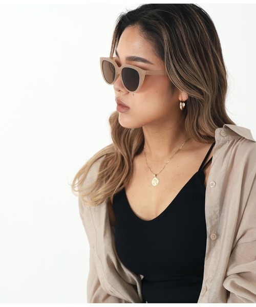 ANAP（アナップ）の「フォックス型サングラス（サングラス・レディース・ブラック/ベージュ・FREE）」の3枚目の写真