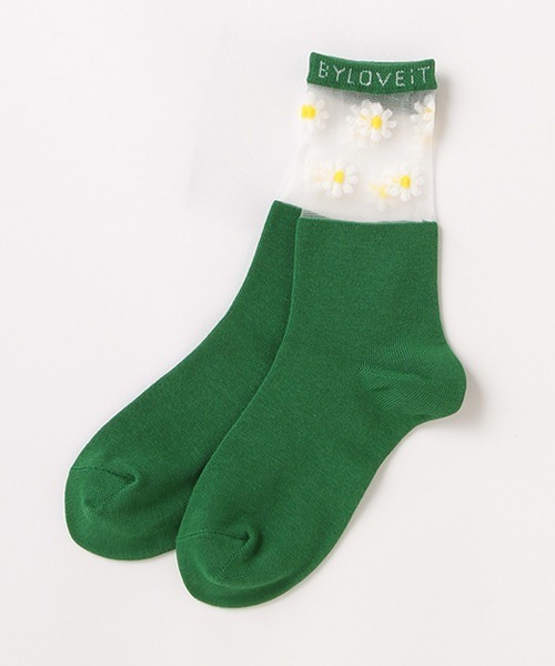 by LOVEiT(バイラビット)の「シアークルー丈ソックス(ソックス/靴下・キッズ・レッド/ブラック/グリーン/オフホワイト・L/M/S/LL)」の1枚目の写真