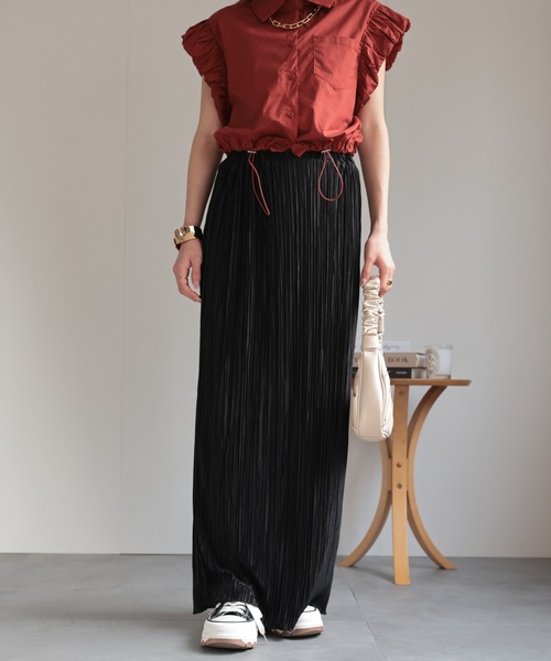 セール】【選べる素材】＜25SS新色登場＞ストレートプリーツ